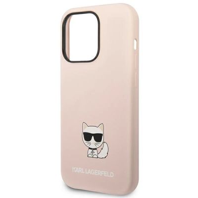 6. Karl Lagerfeld KLHCP14XSLCTPI iPhone 14 Pro Max 6,7 "Hardcase hellrosa / hellrosa Choupette-Body aus Silikon