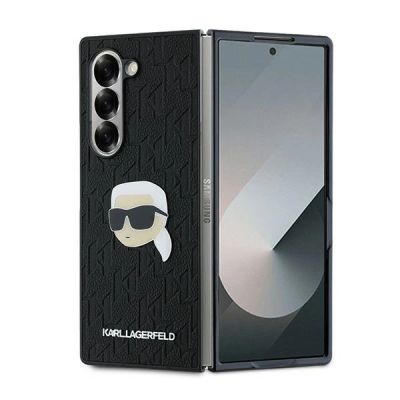 Karl Lagerfeld Saffiano Monogram Head Pin Hülle für Samsung Galaxy Z Fold 6 – Schwarz