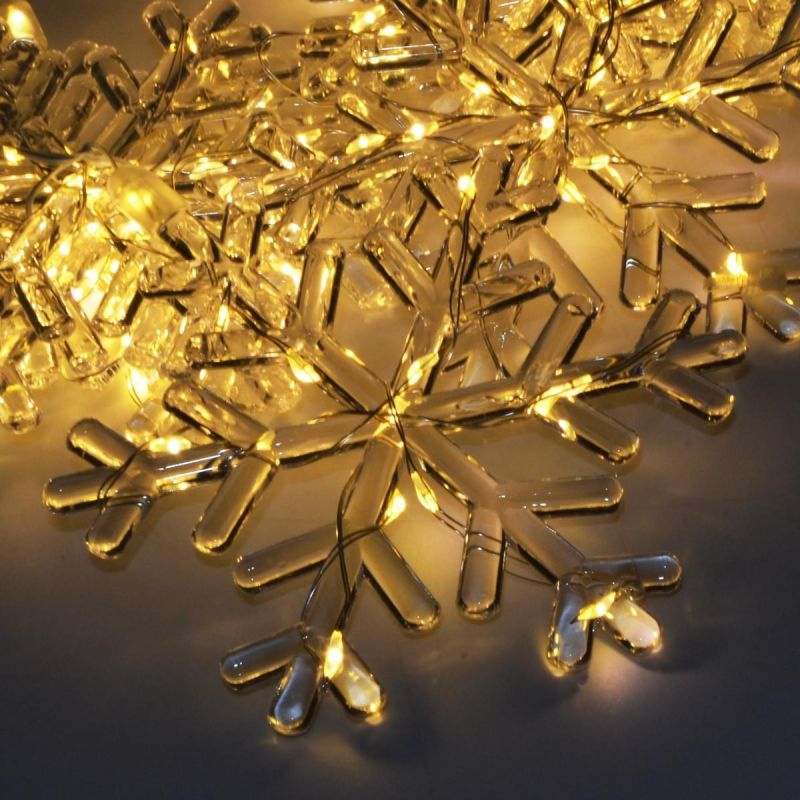 15. Lichterkette für den Weihnachtsbaum, 120 x 120 cm, 232 LEDs, warmweiße Schneeflocken