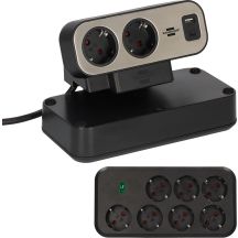 Brennenstuhl Estilo Doppelsteckdosenleiste mit Überspannungsschutz, 1x USB-C, 9x Steckdosen