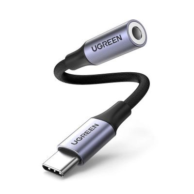 2. Ugreen AV161 Adapter für Kopfhörer Miniklinke 3,5 mm (weiblich) / USB-C (männlich) 10 cm – Schwarz