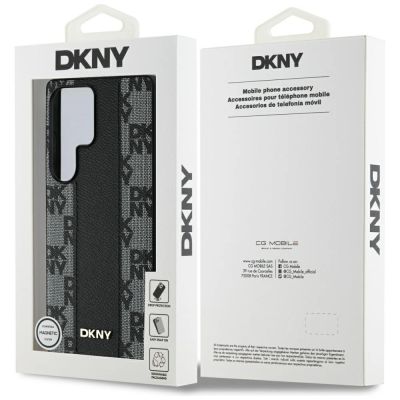 8. DKNY Lederhülle mit Karomuster und MagSafe-Funktion für Samsung Galaxy S25 Ultra, Schwarz