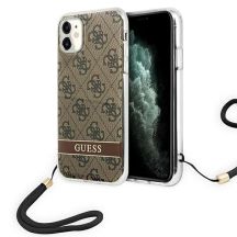 Guess GUOHCN61H4STW iPhone 11 Braun/Braun Hardcase 4G Print Strap