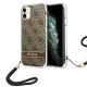 Guess GUOHCN61H4STW iPhone 11 Braun/Braun Hardcase 4G Print Strap
