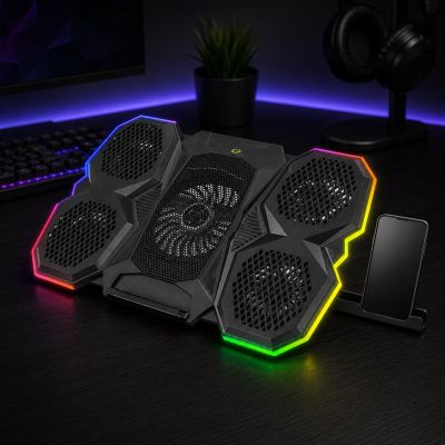17. ESPERANZA Gaming-Kühlständer mit Handyhalterung RGB-LED BREVA EGC107