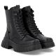 5. Schwarze Damen-Ankle-Boots aus Leder mit dicken Sohlen, Rieker W1870-02