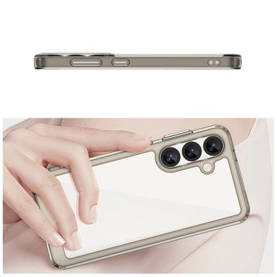 4. Outer Space Silikonhülle mit Gelrahmen für Samsung Galaxy S25 – Transparent und Schwarz