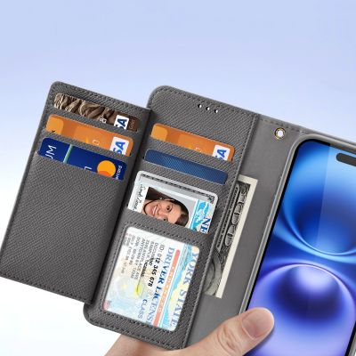 7. Dux Ducis Lawa Lederhülle für iPhone 16 - Grau