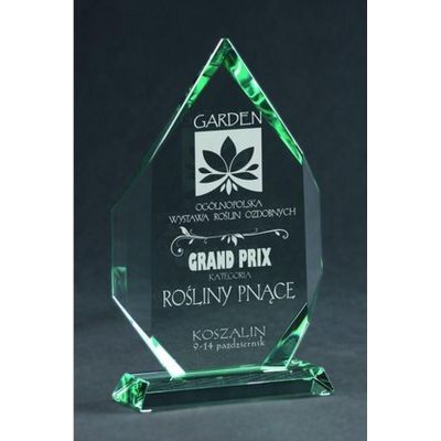 Gravierte Glastrophäe mit Etui