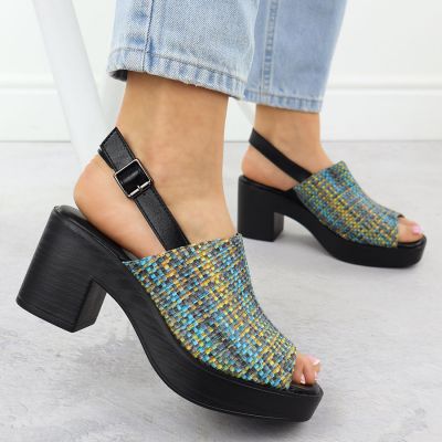 12. Damen-Sandalen mit Blockabsatz und Flechtdetail M.Daszyński MR23126-7
