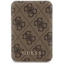 Guess Induction Powerbank 15W GUPB5FP4EMGW 5000mAh braun/braun 4G Leder Metall Logo MagSafe