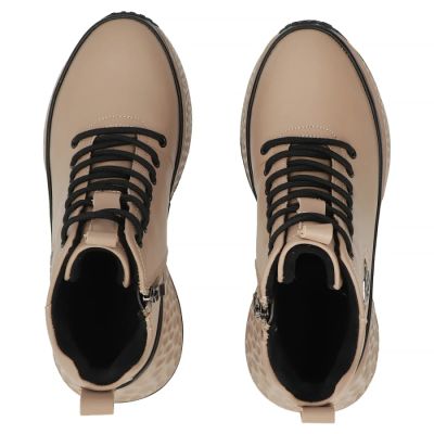 5. Lederstiefeletten mit Plateau, gefüttert, beige, Filippo DBT7998