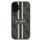 3. Guess 4G Printed Stripes MagSafe-Hülle für iPhone 16 Plus – braun