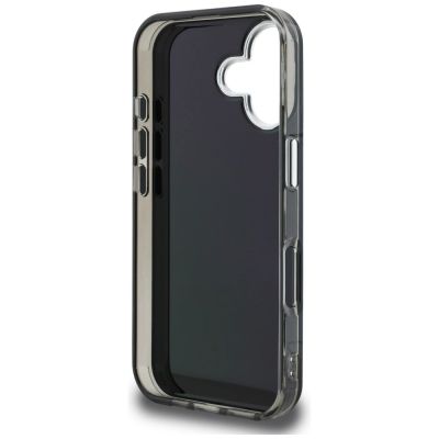 7. Karl Lagerfeld IML Aquarelle Karl & Choupette & Logo iPhone 16 Hülle - Schwarz