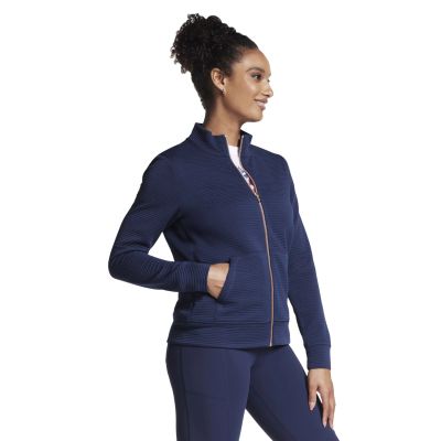 4. Skechers Go Walk Everywhere Kapuzenpullover mit durchgehendem Reißverschluss W3JA261-NVY Marineblau L