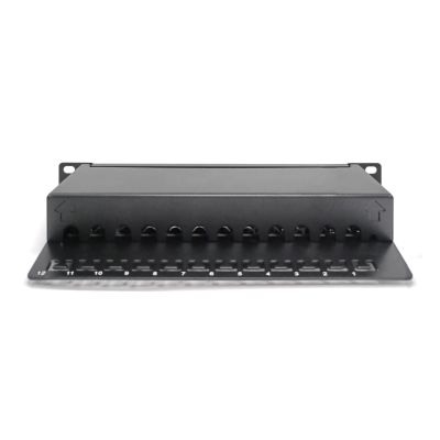 4. Digitus Patchpanel 10'' 12x RJ45, LSA-Level, Cat.6A, geschirmt, 1 HE, schwarz, Kabelführung