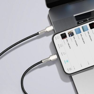 9. Baseus Cafule Series Metal Data USB-C / Lightning 20W PD-Kabel 1 m - Schwarz
