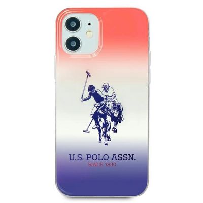 3. US Polo Assn. Gradient Pattern Collection iPhone 12 mini Hülle - Rot und Blau