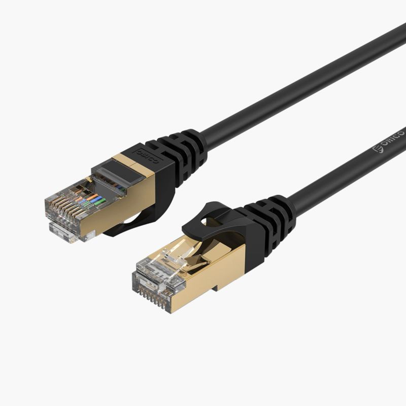 2. Orico PUG-C7 CAT7 10 Gbit/s RJ45 Ethernet-Netzwerkkabel, rund, 1 m, Schwarz