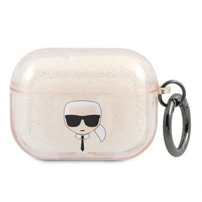 Karl Lagerfeld Glitzer Karl's Head Case für AirPods Pro – Gold