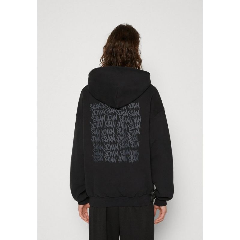 5. Sean John Script Logo Hoodie mit Artwork auf der Rückseite, Größe M, 6021388