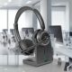 3. Lindy L118 Kabelloses Headset mit Kopfbügel, Büro-/Callcenter-Anschluss, USB Typ-C, Bluetooth-Ladestation, Schwarz