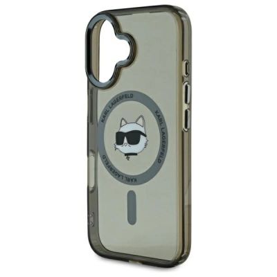 6. Karl Lagerfeld IML Metal Choupette Head MagSafe Hülle für iPhone 16 - Schwarz