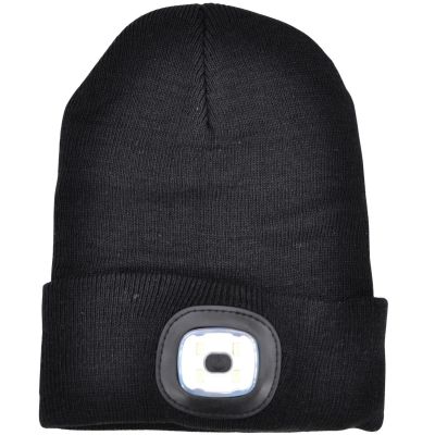 2. SCHWARZE MÜTZE MIT 4-LED-STIRNLAMPE 120 LM, 3 LEUCHTMODI, FÜR TOURISMUS