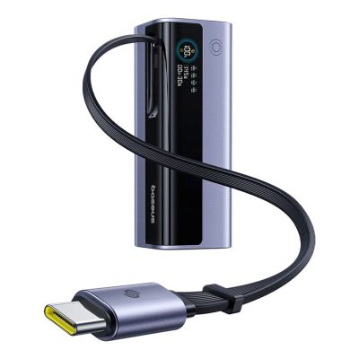 2. Baseus EnerGeek GR11 20000mAh 145W Powerbank mit einziehbarem Kabel – Grau