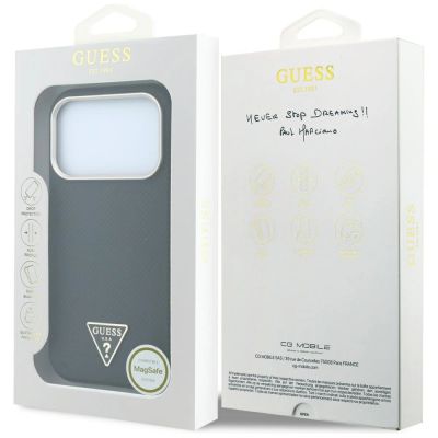 8. Guess Kevlar Triangle Logo MagSafe Hülle für iPhone 17 Pro / 18 Pro - Schwarz
