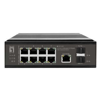 LevelOne IGP-1091 Managed L3 2,5G Ethernet (100/1000/2500) mit PoE-Unterstützung, Tisch-/Wandmontage, Schwarz