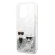 6. Karl Lagerfeld Liquid Glitter Karl&Choupette iPhone 13 Pro / 13 6.1" Hülle - Silber