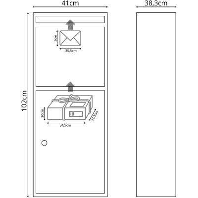 6. 2-in-1 Kurierbriefkasten, stehend, 38 x 41 x 102 cm, 1068749