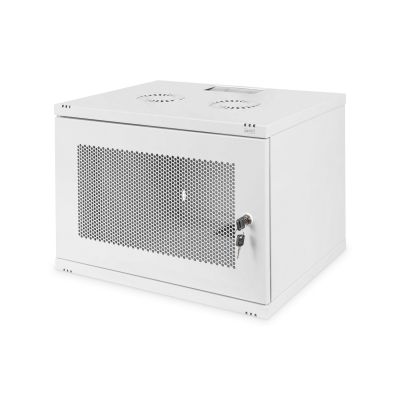 7. Digitus 19" 7HE Wand-Netzwerkschrank 540x400 mm, perforierte Tür, grau, ungeteilt, unmontiert, 60 kg