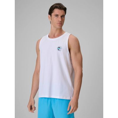 Ärmelloses Herren-T-Shirt mit Aufdruck, reguläre Passform, 4F 4FRSS26TSLEM366-10S