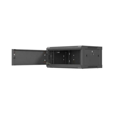 24. LANBERG Wandregalschrank 19" 4U 600X450 Schwarze Metalltür (Bausatz)