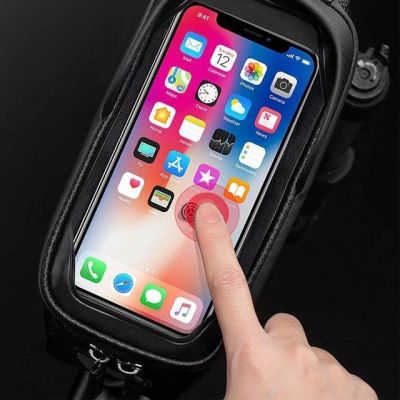 11. Rockbros B68-1 Rahmenmontierte Fahrradtasche mit Handytasche, 1,7 l, schwarz