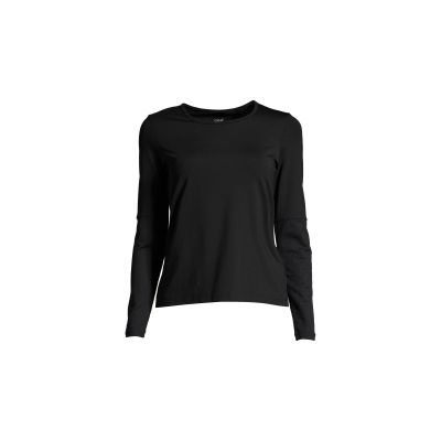 CASALL Essential Mesh Detail Langarm-T-Shirt schwarz