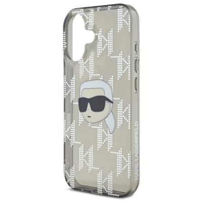 6. Karl Lagerfeld IML Karl Head galvanisierte Hülle für iPhone 16 - Schwarz