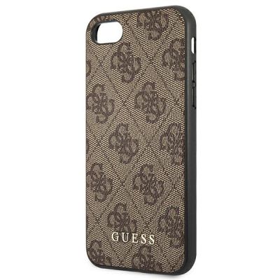 6. Guess 4G Metal Gold Logo Case für iPhone SE 2022 / 2020 / 7 / 8 - Braun