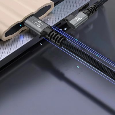 9. Wozinsky WPS1-UY41S USB-C USB4 40Gb/s 240W 1,5m 4K abgewinkeltes Kabel - Schwarz