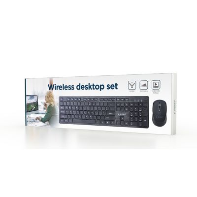 3. GEMBIRD Kabelloses Tastatur- und Maus-Set, US-Layout, Schwarz