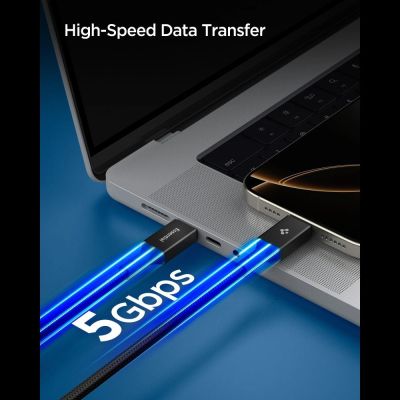 6. Spigen Essential EB10015CC USB-C / USB-C 100W 150cm Kabel - Schwarz