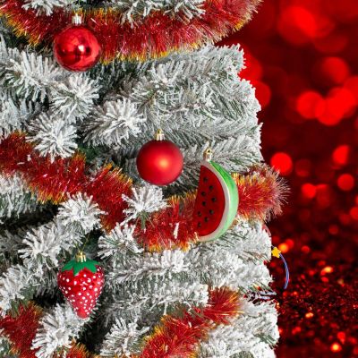 4. Dekorative Kugeln aus Kunststoff, sicher, 7 Stück, Erdbeer-Wassermelone