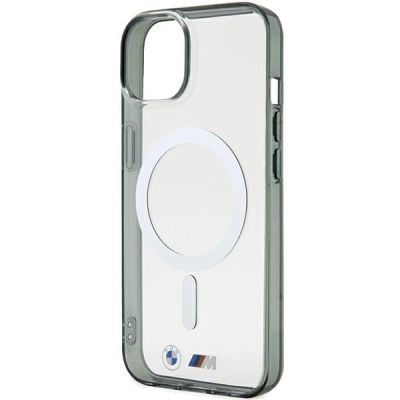 6. BMW Silver Ring MagSafe iPhone 15 Hülle - Transparent