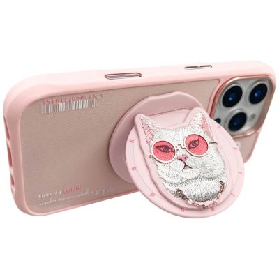 4. Nimmy Glasses Cool Cat MagSafe Case für iPhone 16 Pro - Pink