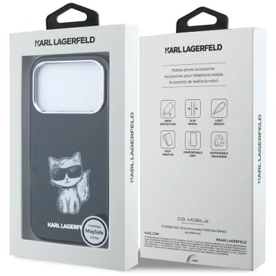 8. Karl Lagerfeld IML Choupette Body Sketch Print MagSafe Hülle für iPhone 17 Pro / 18 Pro - Schwarz