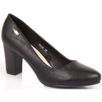10. Sergio Leone W SK193A schwarze Pumps mit Blockabsatz 