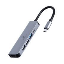 GEMBIRD MULTI-ADAPTER USB TYP-C 5IN1 (HUB + HDMI + PD) SILBER