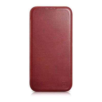 2. iCarer CE Oil Wax Premium Leather Folio Case iPhone 14 Plus Magnetic Flip Leather Folio Case MagSafe Red (AKI14220707-RD)